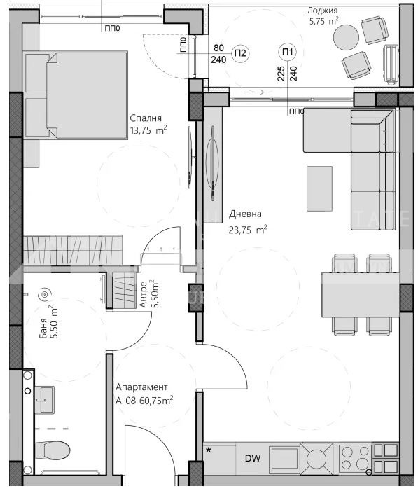 À venda  1 quarto Plovdiv , Hristo Smirnenski , 72 m² | 16895173 - imagem [2]