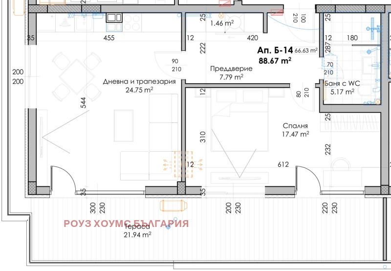 Na prodej  1 ložnice Plovdiv , Otdich i kultura , 105 m2 | 80273249 - obraz [2]