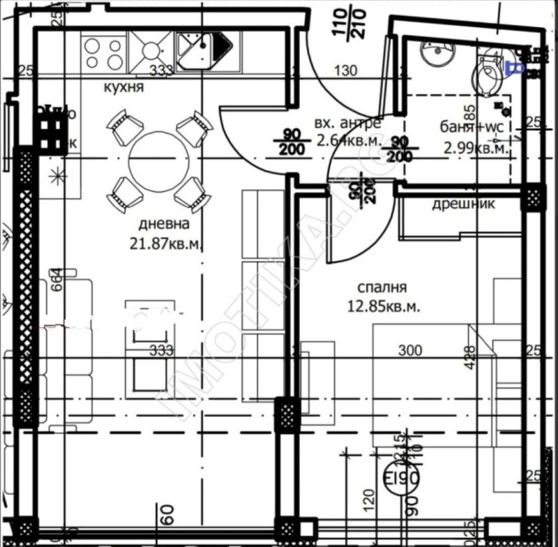 Na prodej  1 ložnice Varna , Levski 1 , 58 m2 | 45620797