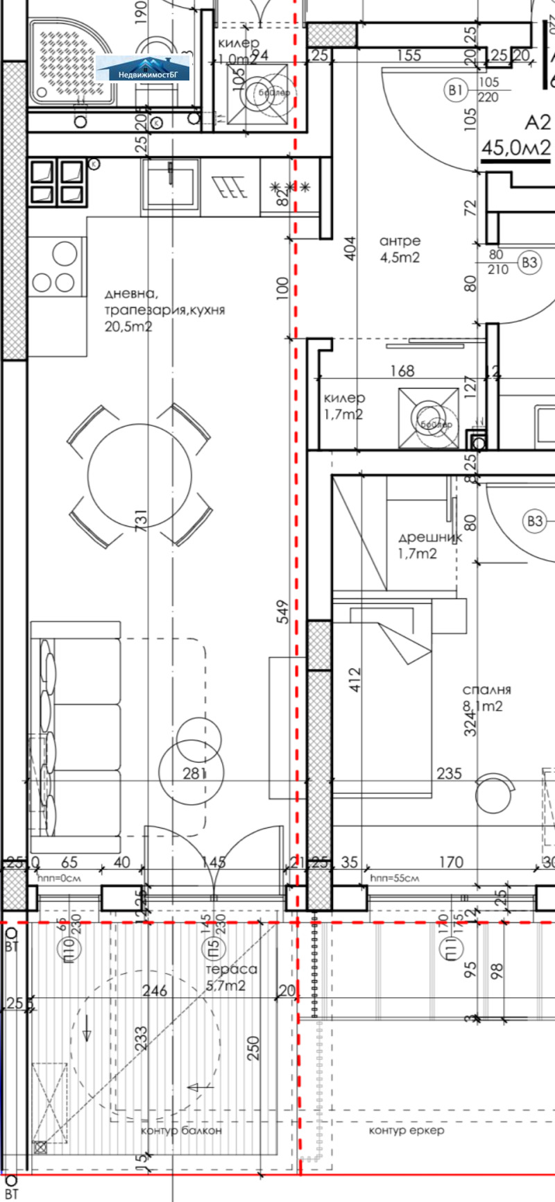Продава 1-СТАЕН в град Варна, Колхозен пазар - 53 кв.м / 82 900 € » 162 138.31 лв., НЕДВИЖИМОСТБГ