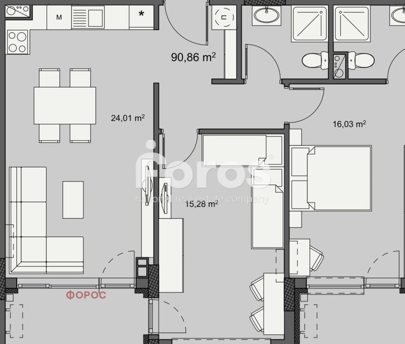 Продава 3-СТАЕН в град Бургас, Изгрев - 108 кв.м / 225 775 € » 441 577.52 лв., ФОРОС