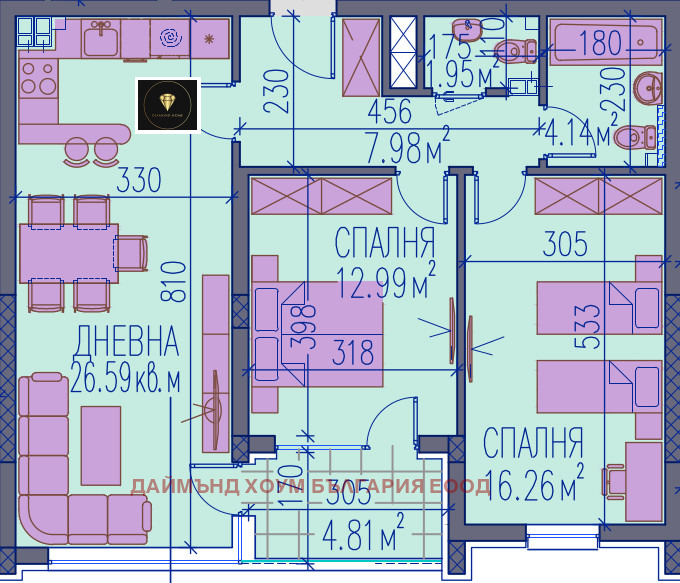 À vendre  2 chambres Plovdiv , Trakiya , 106 m² | 86972307 - image [2]