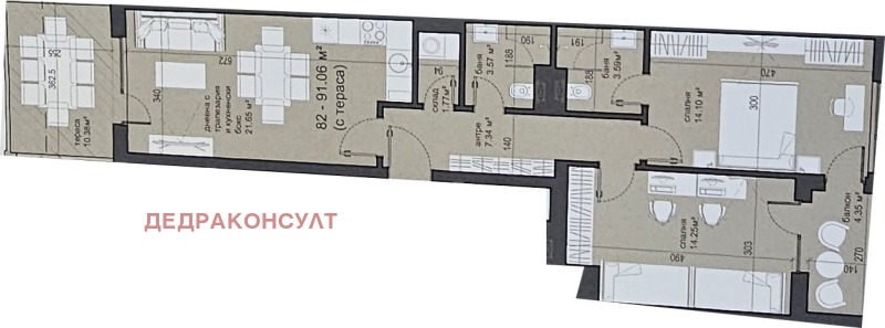 En venta  2 dormitorios Sofia , Lyulin 6 , 101 metros cuadrados | 38547774 - imagen [2]