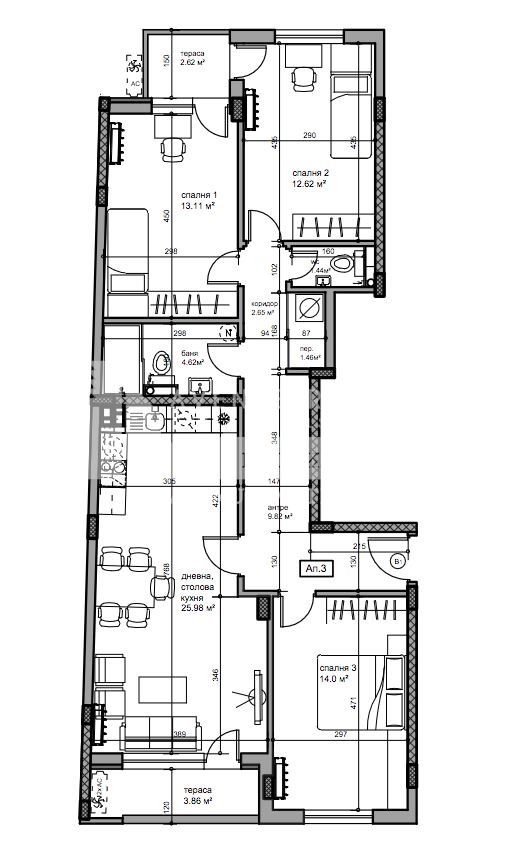 Продава 3-СТАЕН, гр. Пловдив, Кършияка, снимка 2 - Апартаменти - 52125667