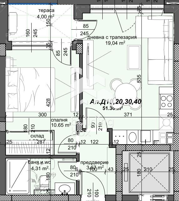 For Sale  1 bedroom Plovdiv , Trakiya , 61 sq.m | 91849735 - image [3]