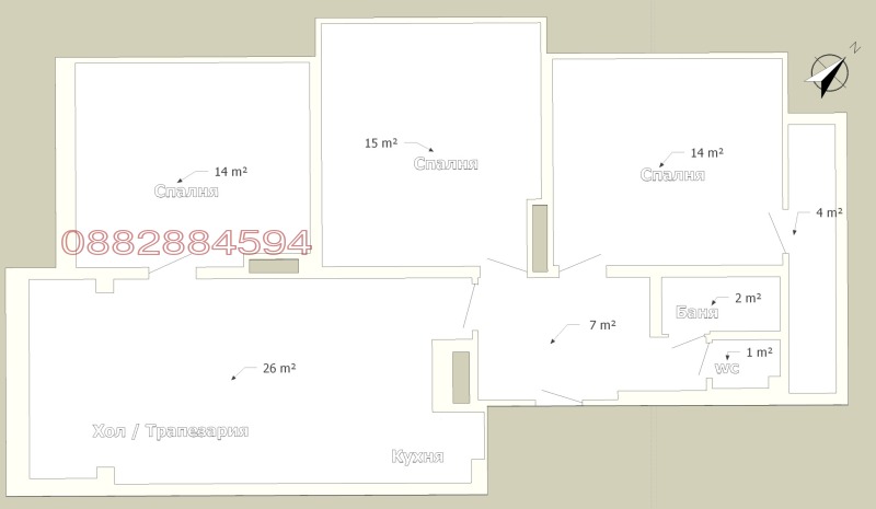 Myytävänä  3 makuuhuonetta Varna , Tsentar , 100 neliömetriä | 14653822 - kuva [12]