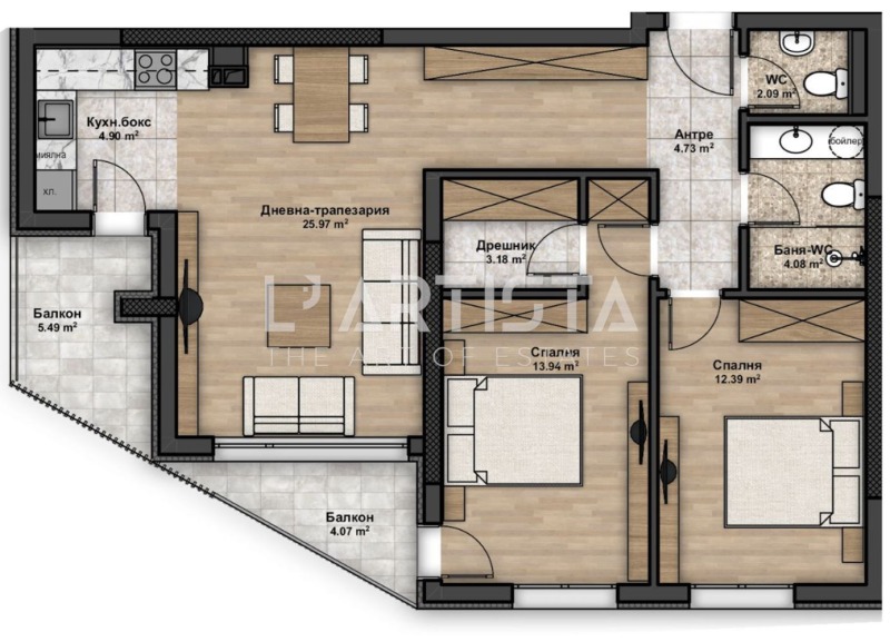 Продава 3-СТАЕН, гр. София, Люлин 4, снимка 2 - Апартаменти - 53354033