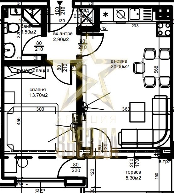 Продава  2-стаен град Пловдив , Коматевски възел , 61 кв.м | 92795968