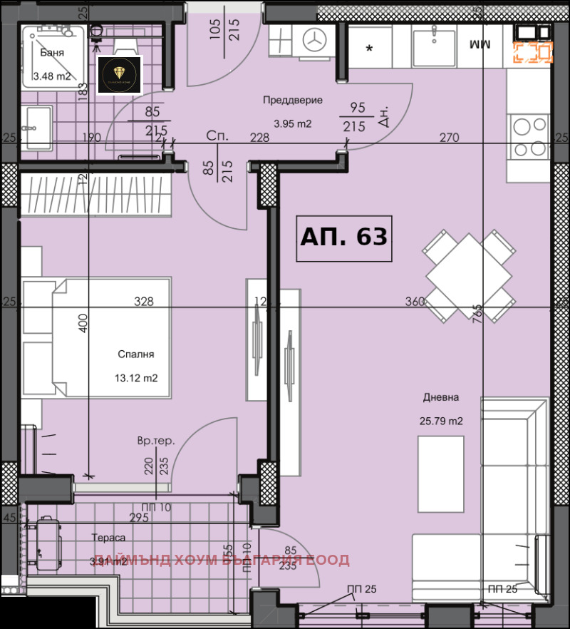 Til salgs  1 soverom Plovdiv , Gagarin , 76 kvm | 25524927 - bilde [2]