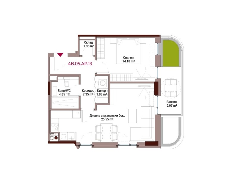 À venda  1 quarto Sofia , Lozenec , 100 m² | 10189455 - imagem [2]