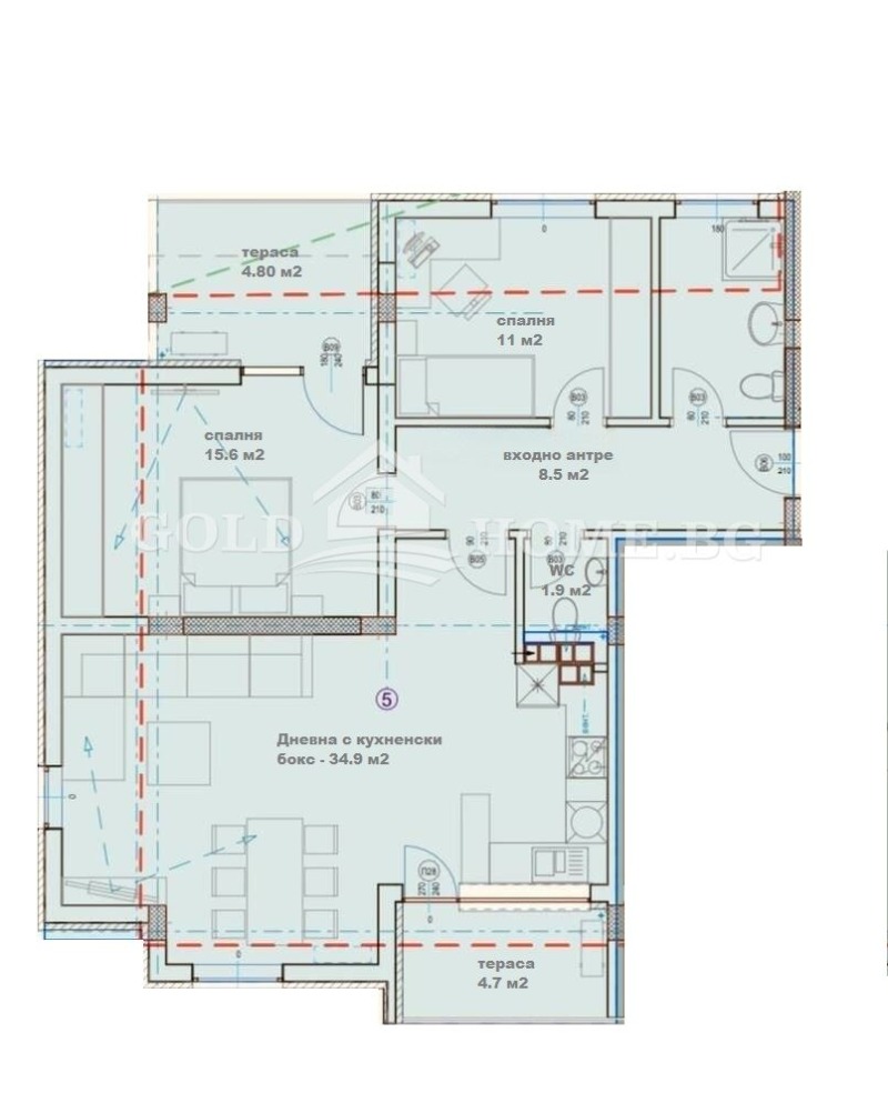 Myytävänä  2 makuuhuonetta Plovdiv , Kamenitsa 2 , 120 neliömetriä | 41951461 - kuva [10]