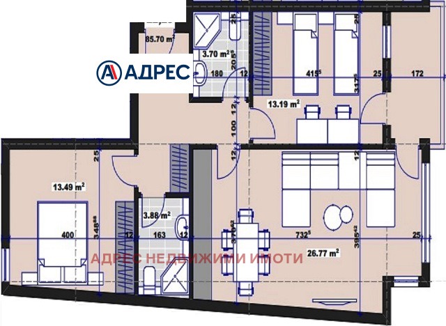 Продава 3-СТАЕН, гр. Стара Загора, Три чучура - север, снимка 2 - Апартаменти - 53152155