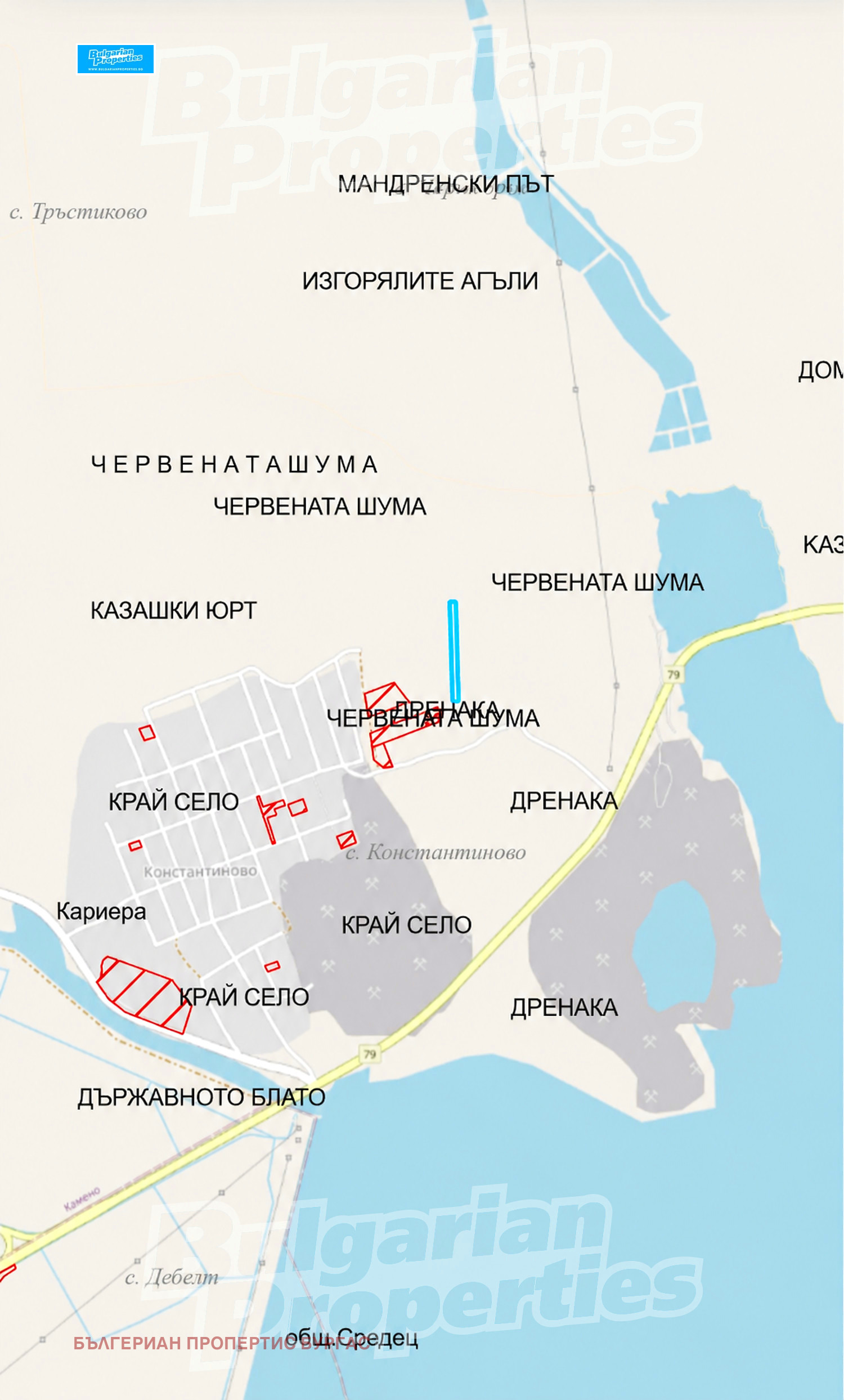 Продава ЗЕМЕДЕЛСКА ЗЕМЯ, с. Константиново, област Бургас