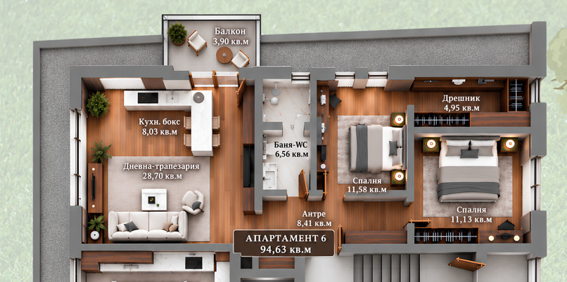 Продава 3-СТАЕН, гр. София, Лозенец, снимка 2 - Апартаменти - 56371434