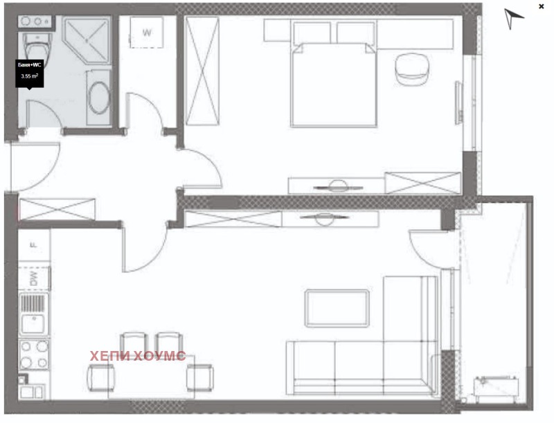 Продава 2-СТАЕН, гр. София, Кръстова вада, снимка 3 - Aпартаменти - 47522807