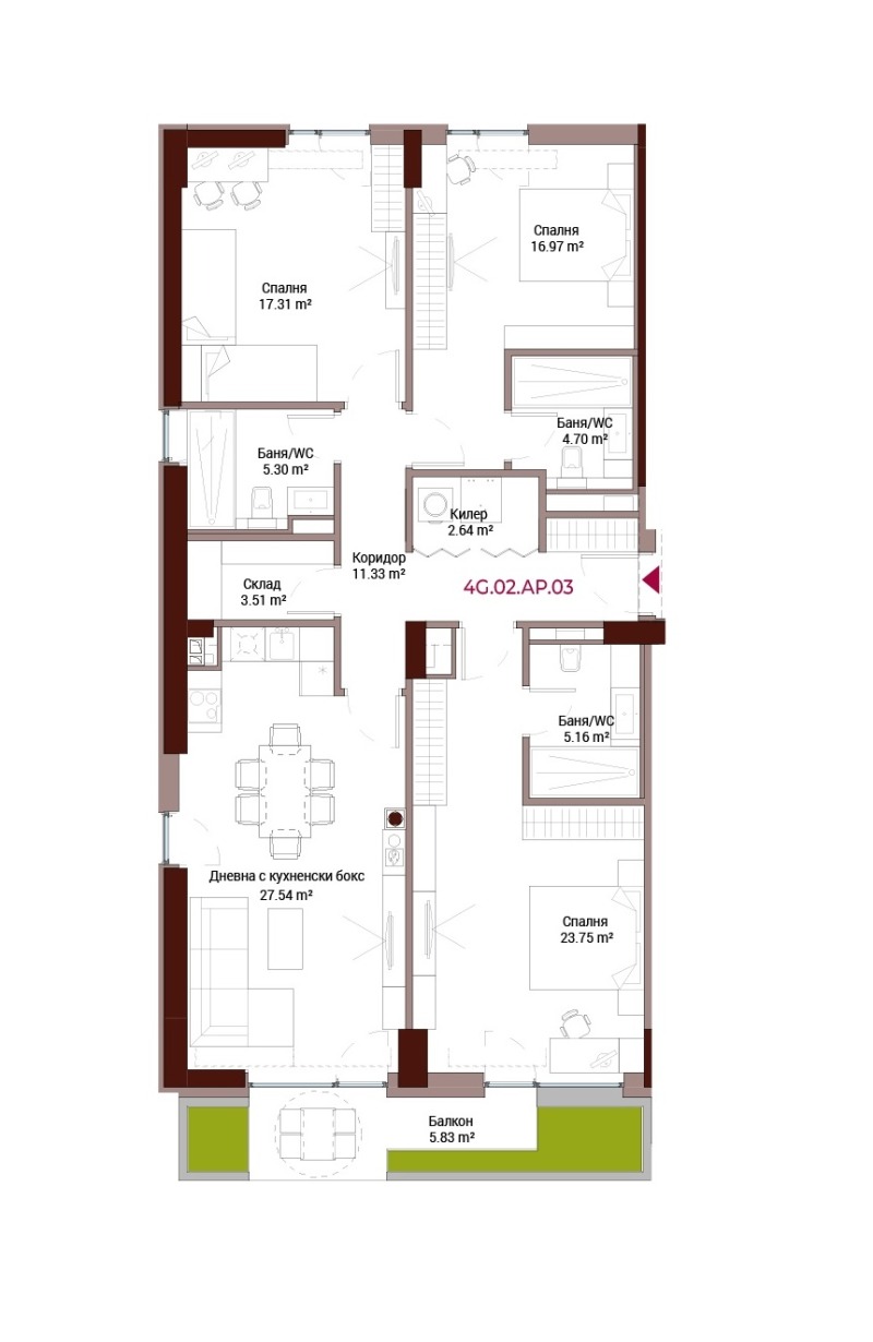 Satılık  3 yatak odası Sofia , Lozenec , 210 metrekare | 82784447 - görüntü [2]