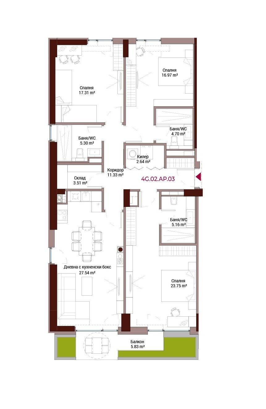 Продава 4-СТАЕН, гр. София, Лозенец, снимка 2 - Апартаменти - 47281616