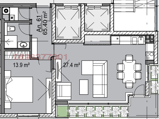 À vendre  1 chambre Sofia , Krastova vada , 77 m² | 96101745 - image [2]