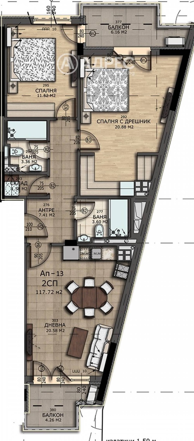 Na prodej  2 ložnice Sofia , Levski , 113 m2 | 54336146 - obraz [4]