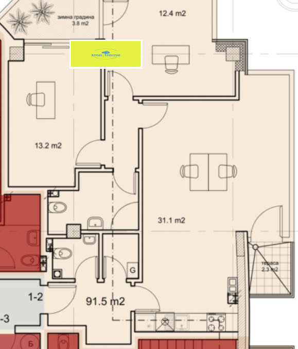 Продава  Офис град София , Манастирски ливади , 110 кв.м | 79110815