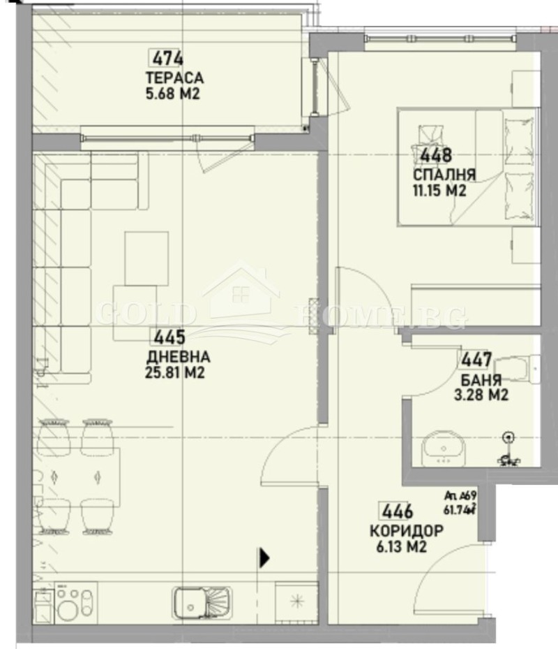 Продава 2-СТАЕН, гр. Пловдив, Беломорски, снимка 2 - Апартаменти - 53071249