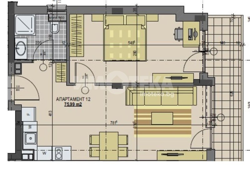 Satılık  1 yatak odası Sofia , Banişora , 76 metrekare | 93619135 - görüntü [4]