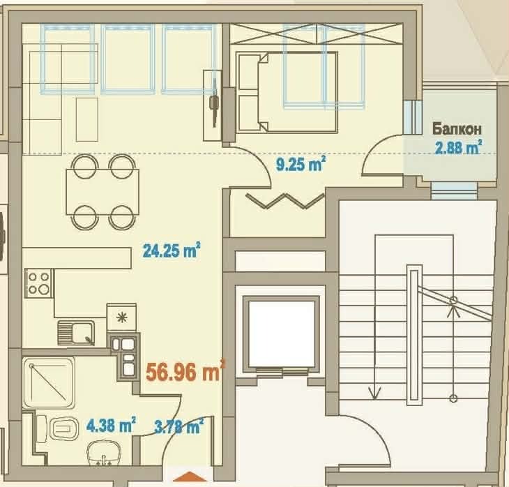 Продава 2-СТАЕН, гр. София, Зона Б-18, снимка 6 - Апартаменти - 54133218