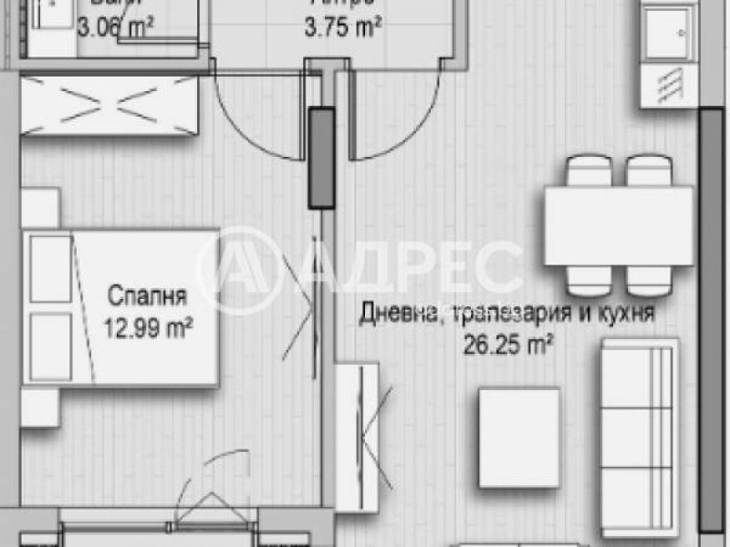 Na prodej  1 ložnice Sofia , Chladilnika , 74 m2 | 44476974