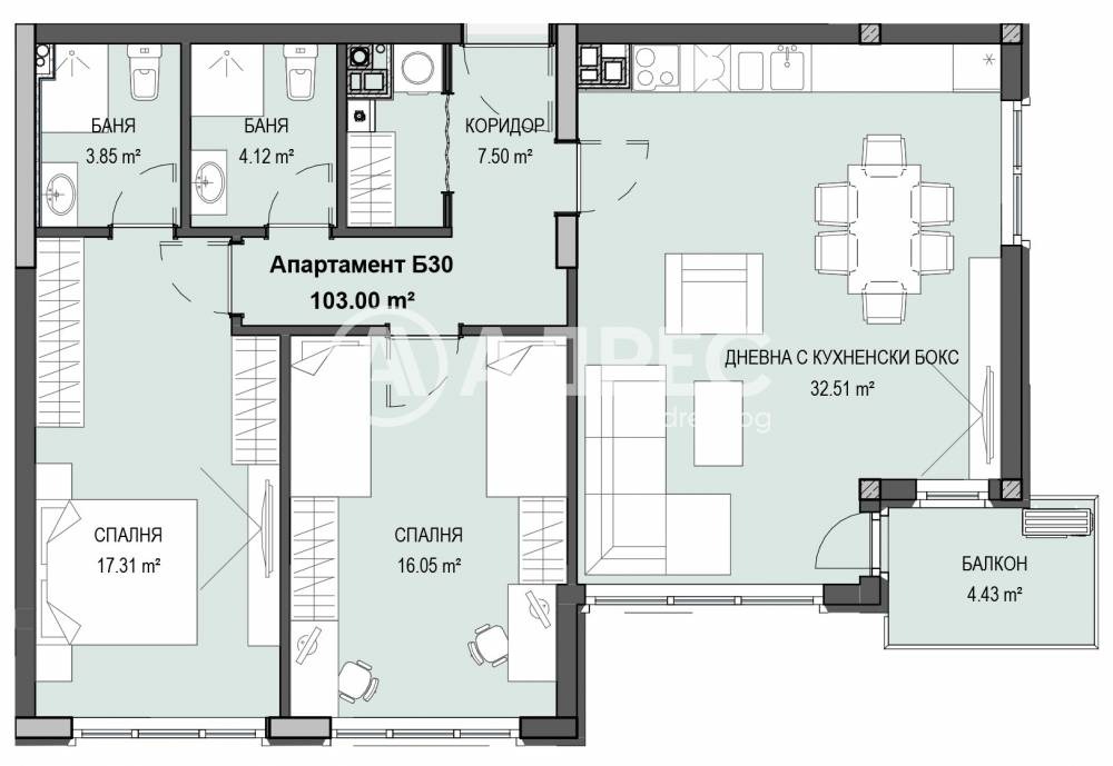 Продава 3-СТАЕН, гр. София, Кръстова вада, снимка 4 - Апартаменти - 55457140