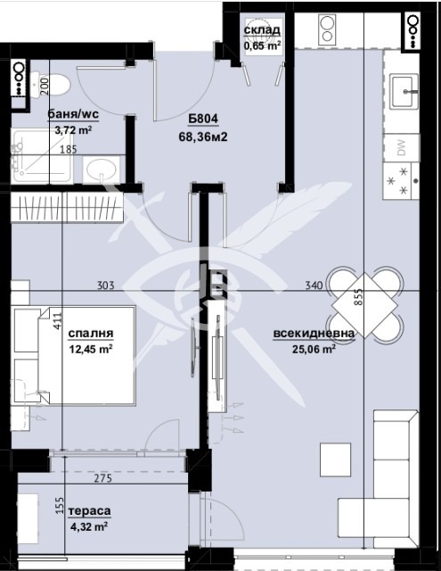 En venta  1 dormitorio Burgas , Izgrev , 68 metros cuadrados | 40565906