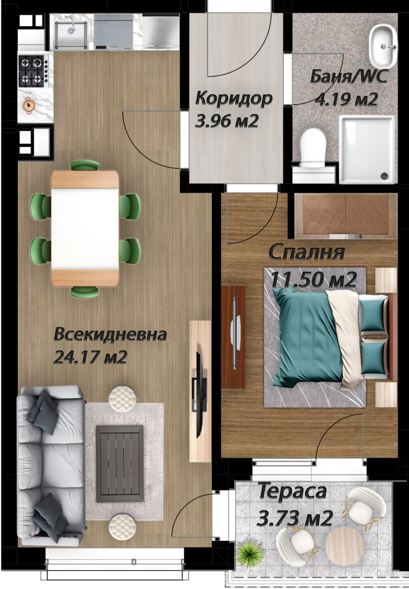 Продава 2-СТАЕН, гр. Пловдив, Южен, снимка 3 - Апартаменти - 52399365