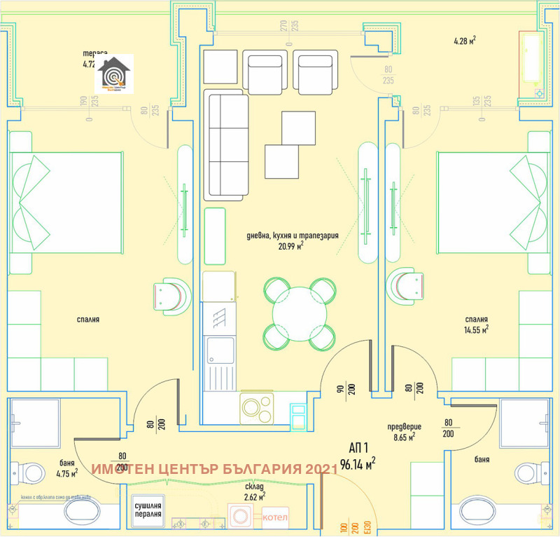 Продава 3-СТАЕН, гр. София, Малинова долина, снимка 2 - Апартаменти - 53004148