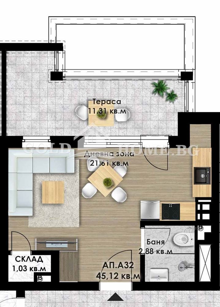 À vendre  Studio Plovdiv , Komatevsko chose , 52 m² | 75359507 - image [4]