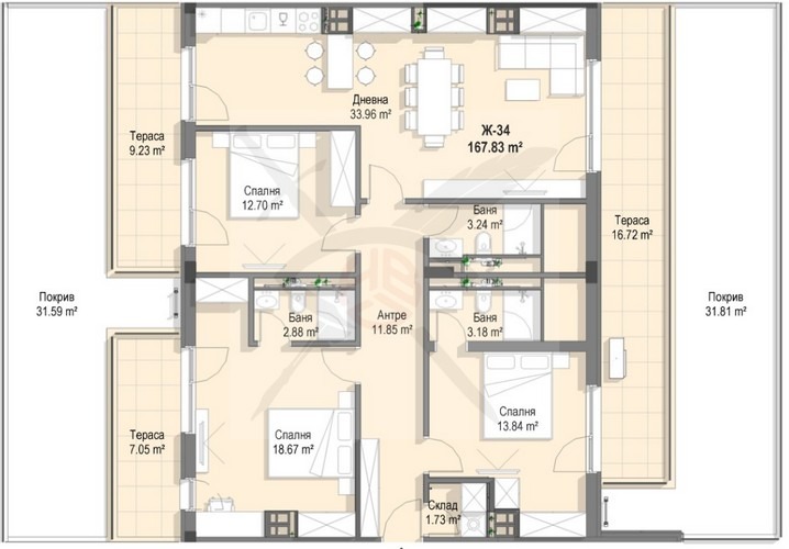 Zu verkaufen  3 Schlafzimmer Sofia , Krastowa wada , 261 qm | 79109346