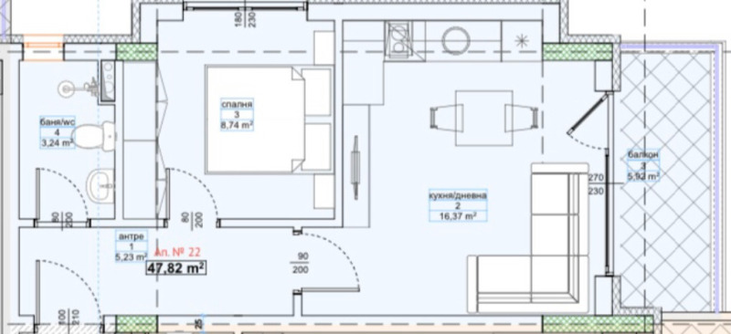 Продава 2-СТАЕН в област Бургас, гр. Приморско - 55 кв.м / 57 750 € » 112 949.18 лв., ТОП ИН