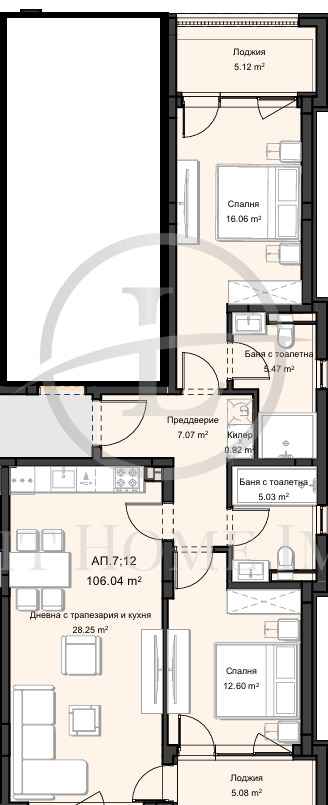 Myytävänä  2 makuuhuonetta Plovdiv , Ostromila , 120 neliömetriä | 11111029 - kuva [7]