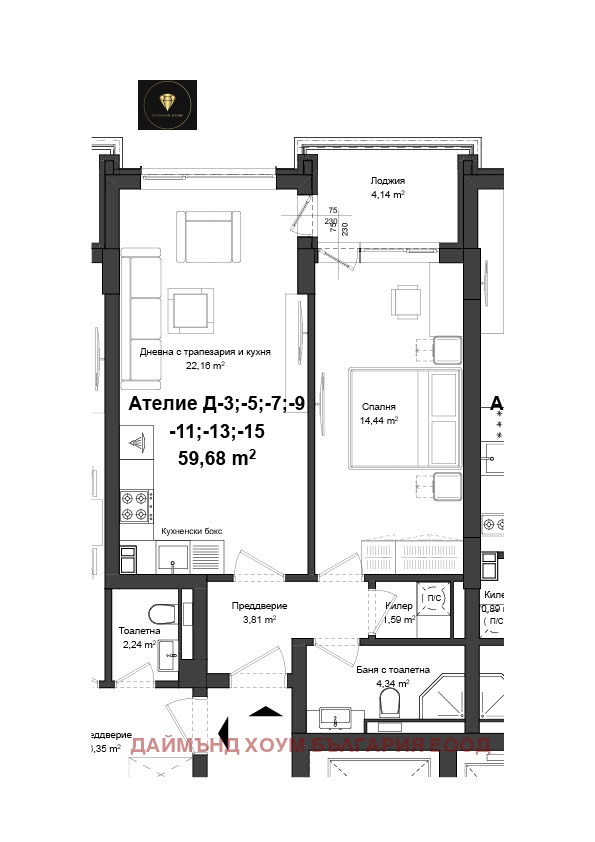 Zu verkaufen  1 Schlafzimmer Plowdiw , Gagarin , 68 qm | 33154220 - Bild [2]