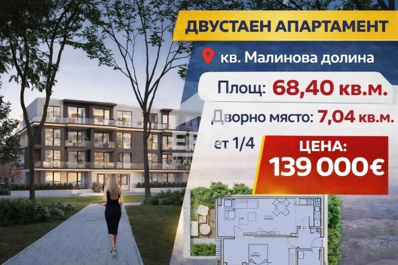 Продава 2-СТАЕН, гр. София, Малинова долина, снимка 2 - Апартаменти - 53149372