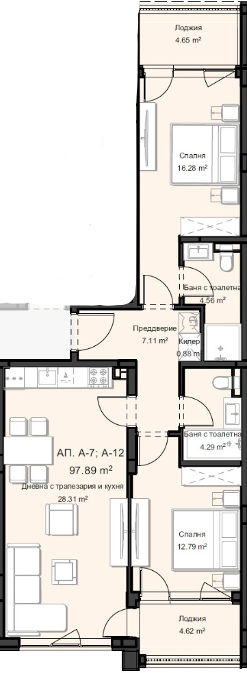 Продава 3-СТАЕН, гр. Пловдив, Остромила, снимка 6 - Апартаменти - 53619328