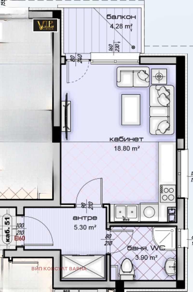 À venda  Estúdio Varna , Vladislav Varnentchik 1 , 50 m² | 37053907