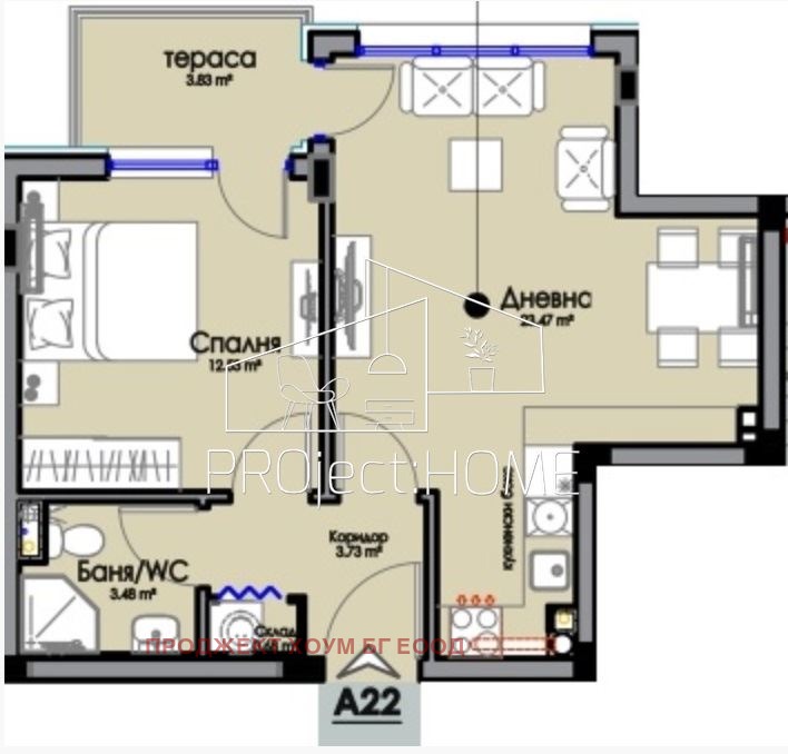 Продава 2-СТАЕН, гр. Бургас, област Бургас, снимка 3 - Апартаменти - 52223705