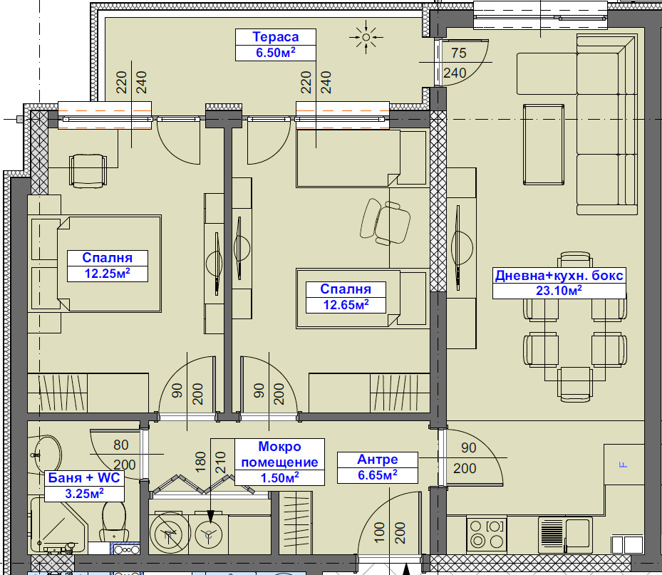 Продава 3-СТАЕН, гр. Благоевград, Еленово 2, снимка 17 - Апартаменти - 56504055