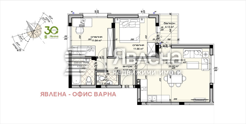 In vendita  2 camere da letto Varna , Vinitsa , 97 mq | 48325833 - Immagine [2]