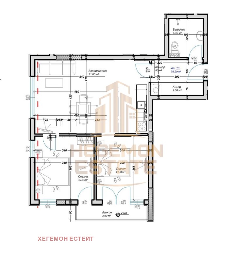 En venta  2 dormitorios Varna , Kaysieva gradina , 86 metros cuadrados | 16357405 - imagen [2]