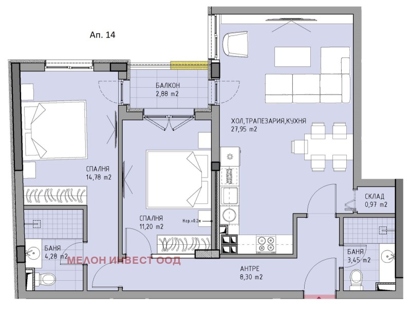 Продава 3-СТАЕН, гр. София, Модерно предградие
