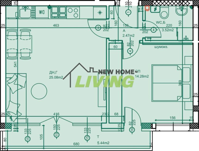 Продава 2-СТАЕН, гр. Пловдив, Коматевско шосе, снимка 2 - Апартаменти - 53122570