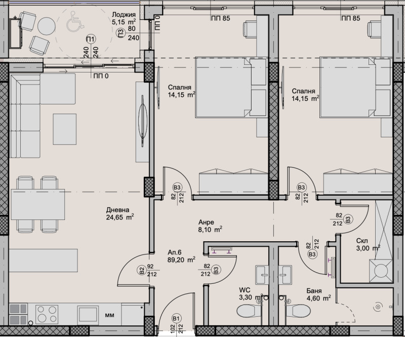 For Sale  2 bedroom Plovdiv , Hristo Smirnenski , 104 sq.m | 51316619 - image [2]