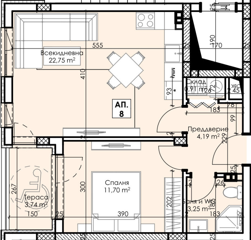 Продаја  1 спаваћа соба регион Пловдив , Асеновград , 67 м2 | 70679065 - слика [2]