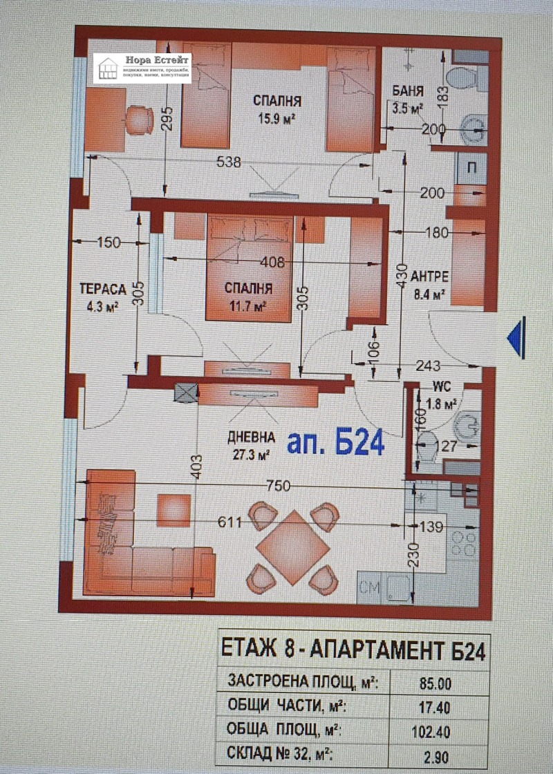 Till salu  2 sovrum Sofia , Ovtja kupel 2 , 105 kvm | 30019333 - bild [2]