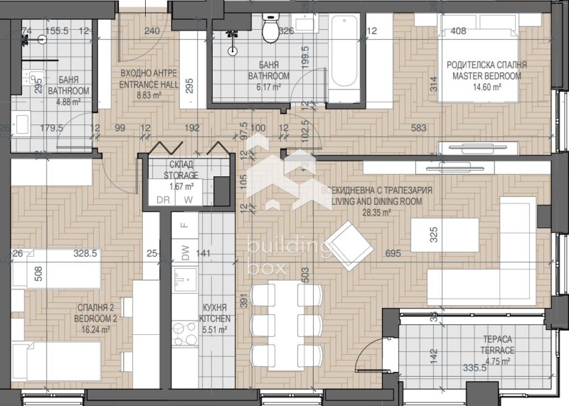 Продава 3-СТАЕН в град Пловдив, Каменица 1 - 129 кв.м / 372 825 € » 729 182.32 лв., БИЛДИНГ БОКС